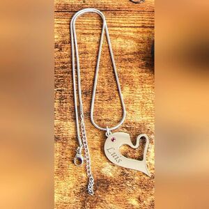3 for $18 LUIS Silver Name Heart Necklace NWOT
